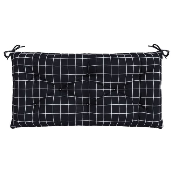 vidaXL Bänkdyna för trädgården svartrutig 100x50x7 cm oxfordtyg