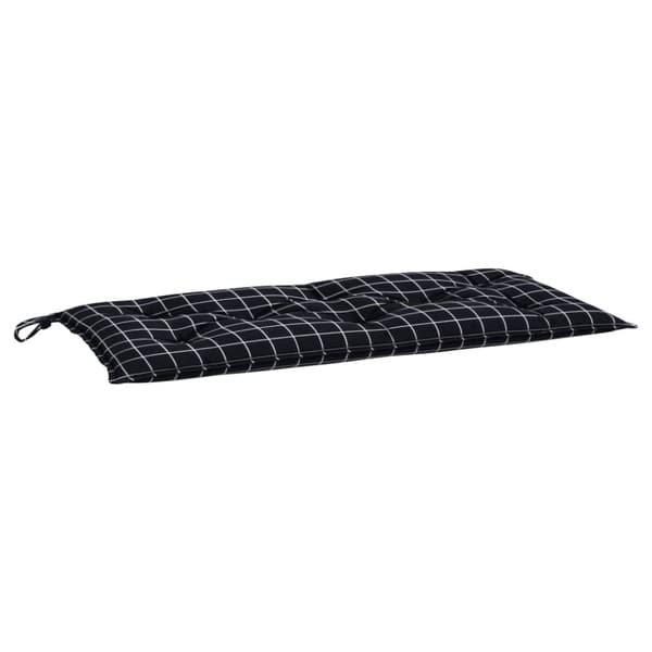 vidaXL Bänkdyna för trädgården svartrutig 100x50x7 cm oxfordtyg