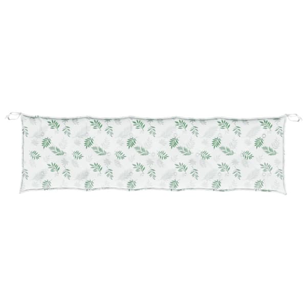 vidaXL Bänkdyna för trädgården bladmönster 180x50x7 cm oxfordtyg