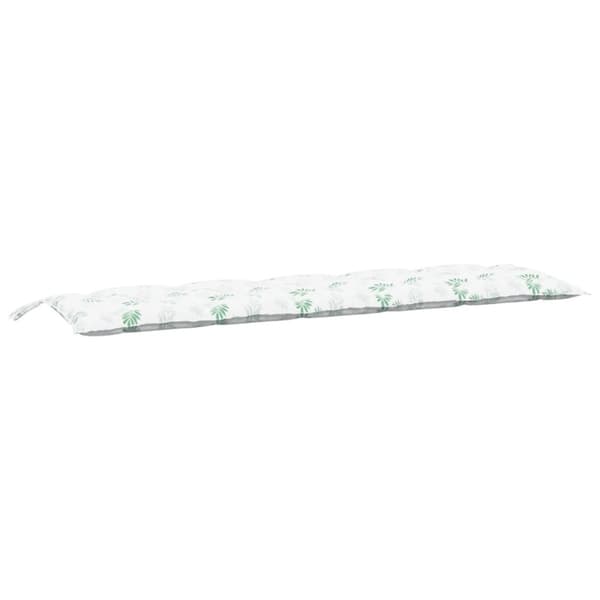 vidaXL Bänkdyna för trädgården bladmönster 180x50x7 cm oxfordtyg