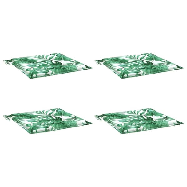 vidaXL Stolputer 4 stk bladmønster 40x40x3 cm stoff