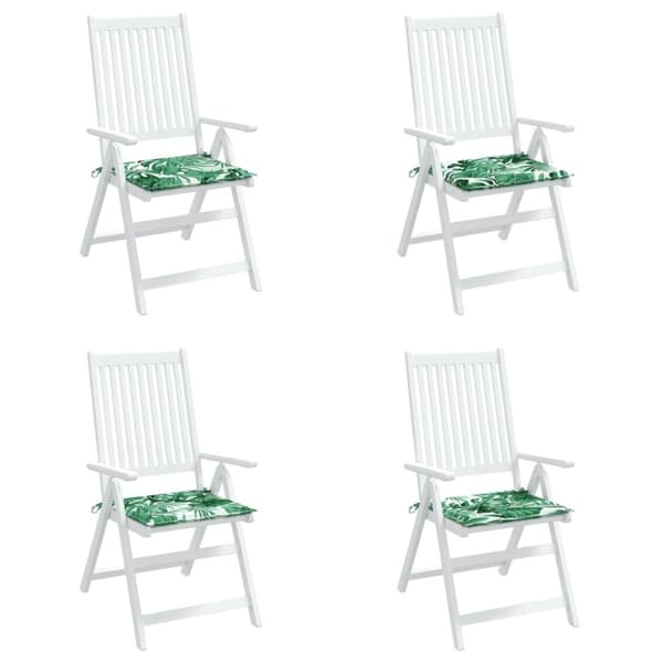 vidaXL Stolputer 4 stk bladmønster 40x40x3 cm stoff