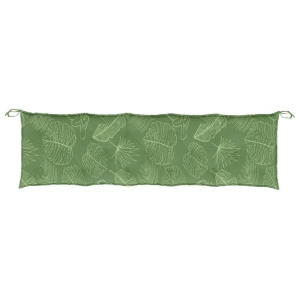 vidaXL Bänkdyna för trädgården bladmönster 180x50x7 cm oxfordtyg