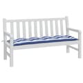 Miniatyrbillede 3 af 7: vidaXL hynde til havebænk 150x50x7 cm striber oxfordstof blå og hvid