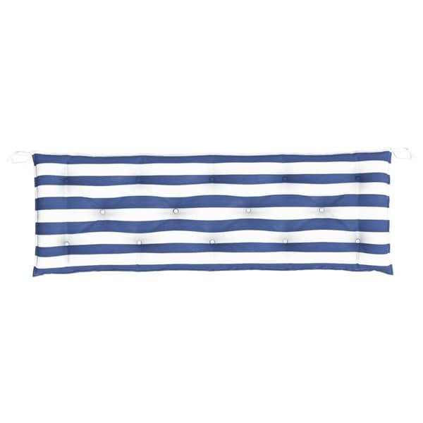 vidaXL hynde til havebænk 150x50x7 cm striber oxfordstof blå og hvid