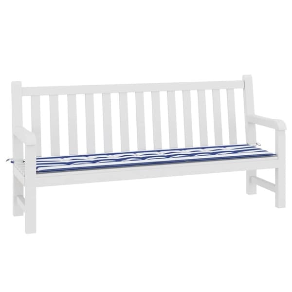 vidaXL hynde til havebænk 200x50x3 cm striber stof blå og hvid