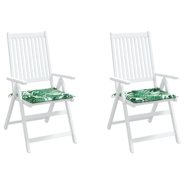 vidaXL stolehynder 2 stk. 40x40x3 cm stof bladmønster