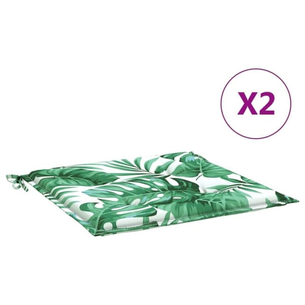 vidaXL stolehynder 2 stk. 40x40x3 cm stof bladmønster