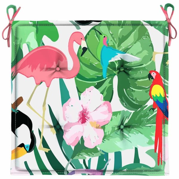 vidaXL hynder til havestol 2 stk. 40x40x3 cm stof flerfarvet