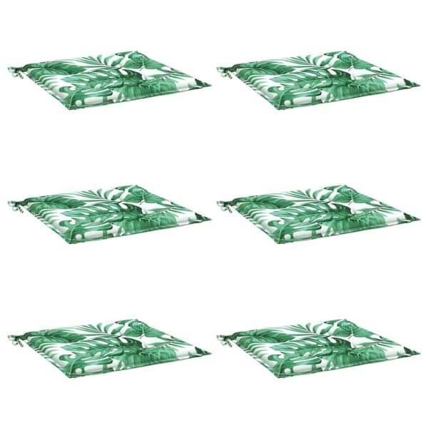 vidaXL Stolputer 6 stk bladmønster 40x40x3 cm stoff
