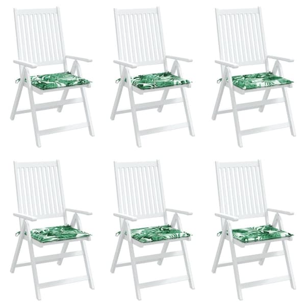 vidaXL Stolputer 6 stk bladmønster 40x40x3 cm stoff