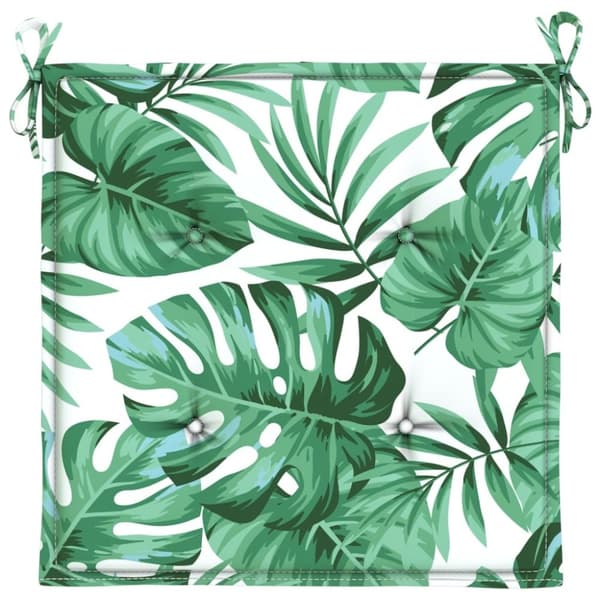 vidaXL Stolputer 6 stk bladmønster 40x40x3 cm stoff