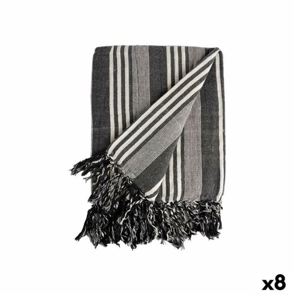 Monikäyttöinen käänne Raidat 235 x 205 cm Valkoinen Harmaa (8 osaa)
