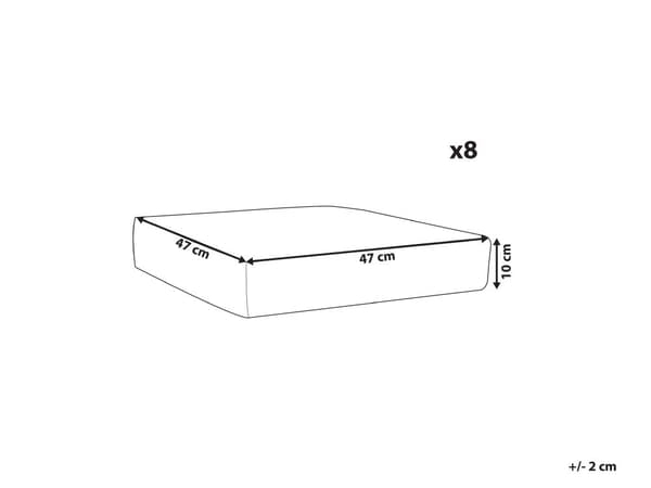 Sett med 8 Seteputeovertrekk Hvitt Stoff til Hagestoler Putetrekk 47 x 47 x 10 cm