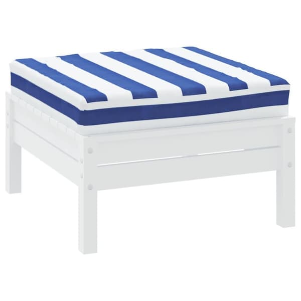 vidaXL Lavatyyny sinivalkoraidallinen 60x60x8 cm oxford kangas
