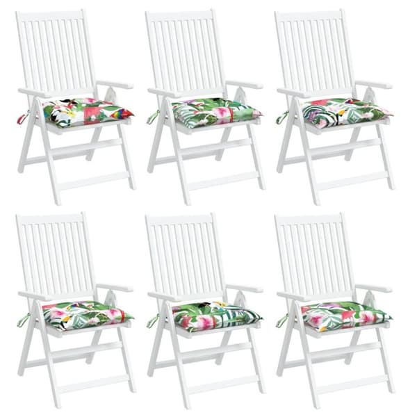 vidaXL Stolsdynor 6 st flerfärgade 40x40x7 cm tyg