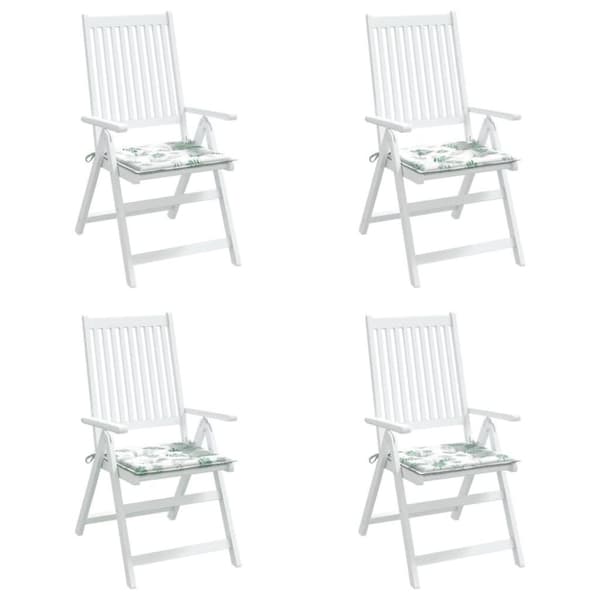 vidaXL Stolsdynor 4 st bladmönster 50x50x3 cm tyg