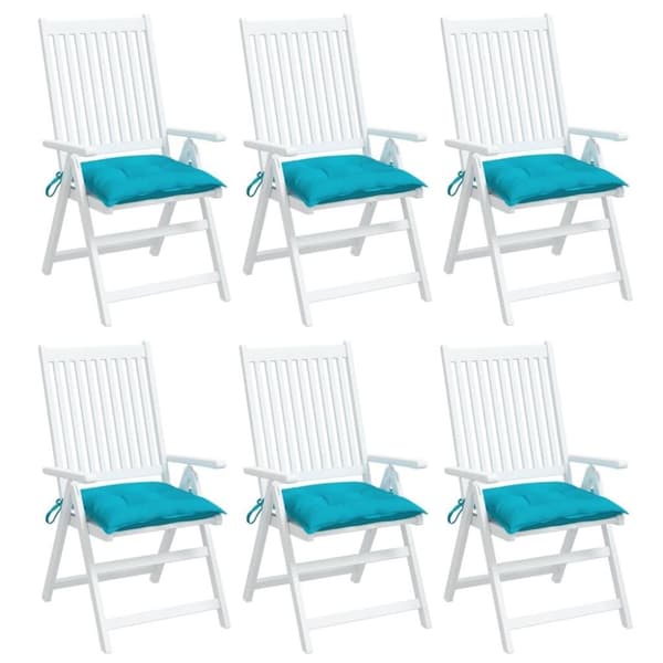 vidaXL Stolsdynor 6 st turkos 40x40x7 cm tyg