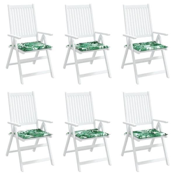 vidaXL hynder til havestol 6 stk. 50x50x3 cm stof bladmønster