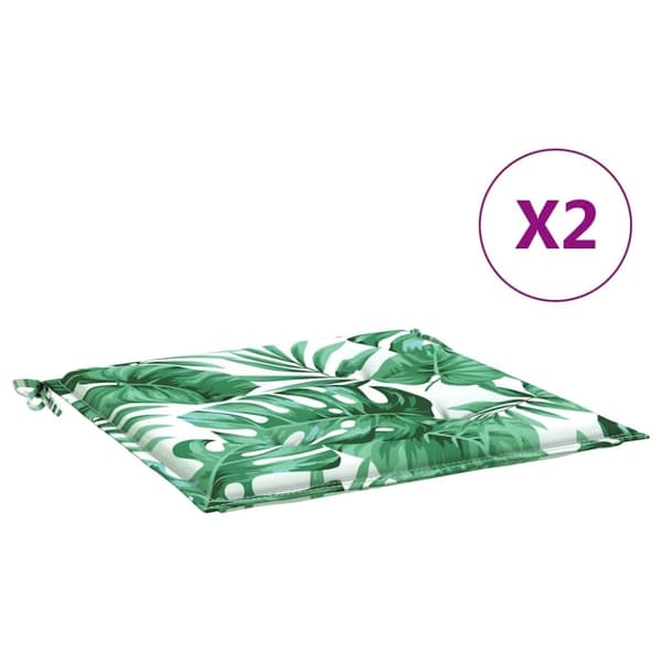 vidaXL Istuintyynyt 2 kpl lehtikuvio 50x50x4 cm kangas