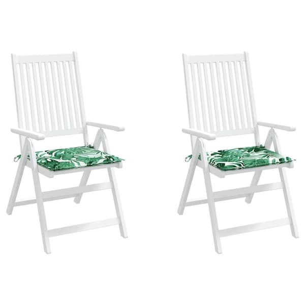 vidaXL Stolputer 2 stk bladmønster 50x50x4 cm stoff