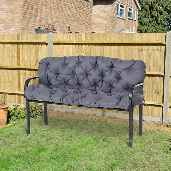 Rootz Bänkdyna - Sittdyna - Garden Patio Bänk Gungstol - Ersättande sittdyna - Kuddar Ryggstöd - Mörkgrå - 98 cm x 150 cm x 8 cm