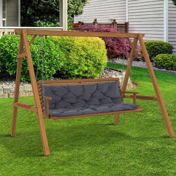 Rootz Bänkdyna - Sittdyna - Garden Patio Bänk Gungstol - Ersättande sittdyna - Kuddar Ryggstöd - Mörkgrå - 98 cm x 150 cm x 8 cm
