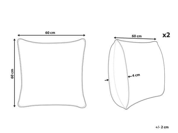 Set med 2 prydnadskuddar Flerfärgad bomull Polyester 60 x 60 cm Geometriskt abstrakt mönstertryck Modern inredning Tillbehör
