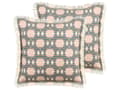 Miniatyrbild 1 av 7: Set med 2 prydnadskuddar Flerfärgad bomull Polyester 60 x 60 cm Geometriskt abstrakt mönstertryck Modern inredning Tillbehör