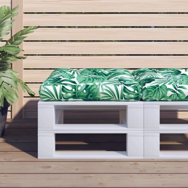 vidaXL pallehynde 60x61,5x10 cm stof bladmønster