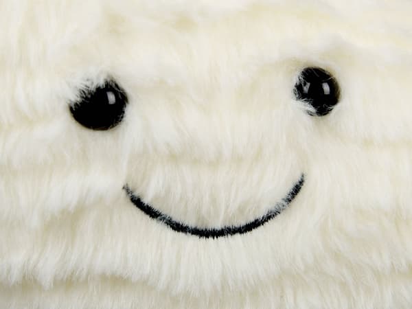 Kudde för Barn Vitt Tyg 21 x 40 cm Fluffigt Leksak Månformad Kudde med Fyllning Mjuk Barnleksak Sovrum Vardagsrum Barnrum