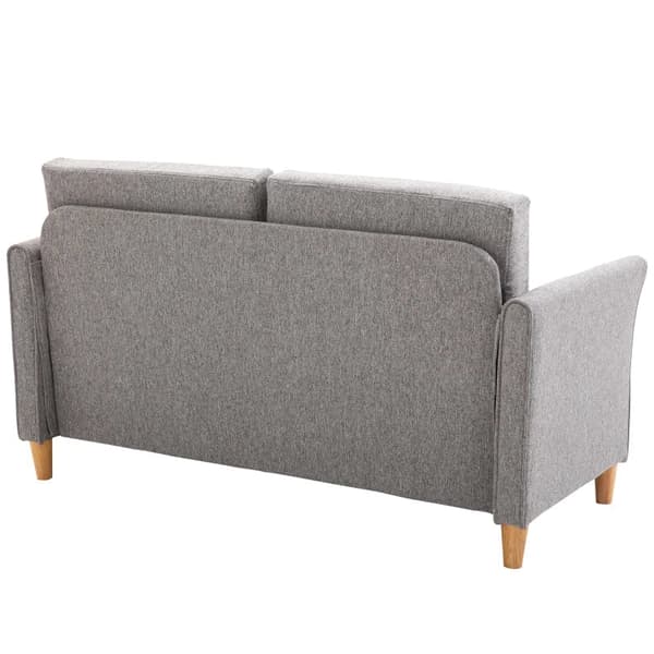 Rootz Tvåsitssoffa - Avtagbara kuddar - Linne - Skum - Gummiträ - Ljusgrå - 141x65x78cm