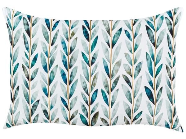 Uppsättning med 2 trädgårdskuddar Vit och Grön Polyester 40 x 60 cm Rektangulär Kudde med Bladmönster Modern Design Uteplats Trädgård