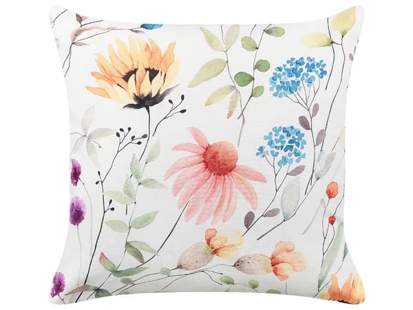 Set med 2 trädgårdskuddar Flerfärgad polyester med blommönster 45 x 45 cm Modern utomhusdekoration Vattenavvisande