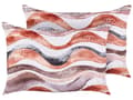 Miniatyrbild 1 av 8: Set med 2 trädgårdskuddar Brun polyester Abstrakt motivmönster 40 x 60 cm Modern utomhusdekoration Vattenavvisande