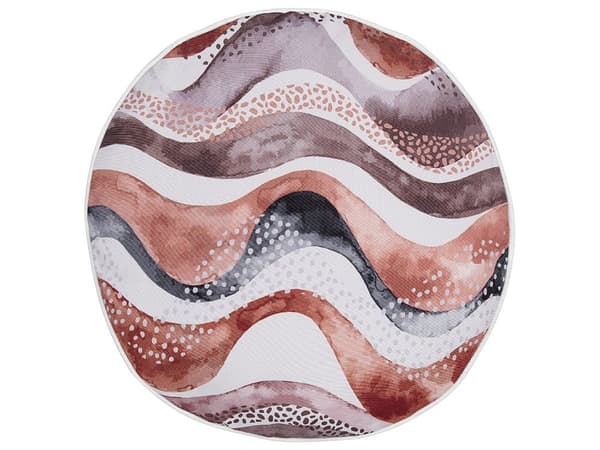 Set med 2 trädgårdsdynor Brun polyester Abstrakt motiv ⌀ 40 cm Modern utomhusdekoration Vattenavvisande