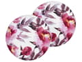 Miniatyrbild 1 av 7: Set med 2 trädgårdskuddar Vit och rosa Polyester blommönster ⌀ 40 cm Rund Modern Utomhus Uteplats Vattenavvisande