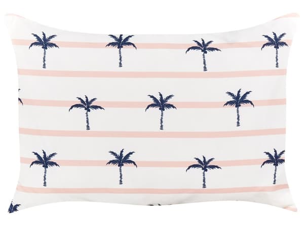 Set om 2 Trädgårdsdynor Vit Polyester Palmmönster 40 x 60 cm Rektangulär Modern Utomhus Uteplats Vattenavvisande