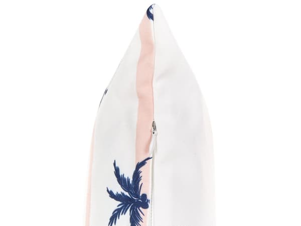 Set om 2 Trädgårdsdynor Vit Polyester Palmmönster 40 x 60 cm Rektangulär Modern Utomhus Uteplats Vattenavvisande
