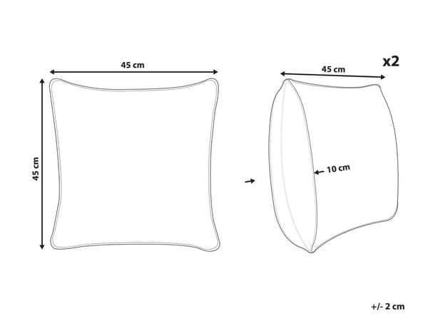Set med 2 trädgårdskuddar Grön polyester 45 x 45 cm Fyrkantig kudde med bladmönster Modern design Kasta kudde
