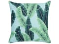Miniatyrbild 5 av 8: Set med 2 trädgårdskuddar Grön polyester 45 x 45 cm Fyrkantig kudde med bladmönster Modern design Kasta kudde