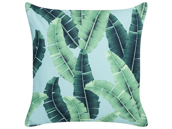 Set med 2 trädgårdskuddar Grön polyester 45 x 45 cm Fyrkantig kudde med bladmönster Modern design Kasta kudde
