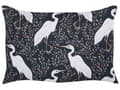 Miniatyrbild 5 av 8: Set med 2 trädgårdskuddar Svart polyester 40 x 60 cm Fågelmotiv Modern utomhusdekoration Vattenavvisande