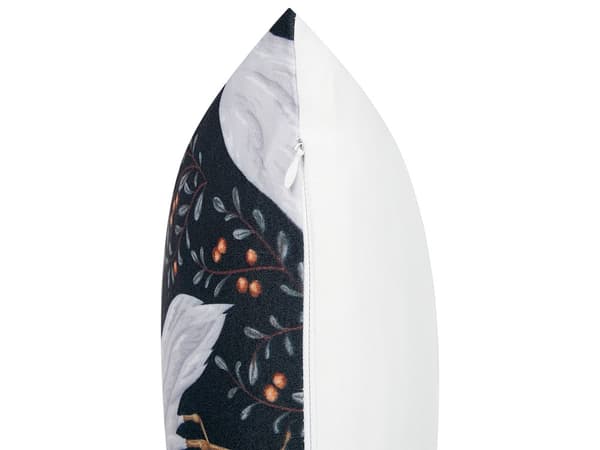 Set med 2 trädgårdskuddar Svart polyester 40 x 60 cm Fågelmotiv Modern utomhusdekoration Vattenavvisande