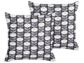 Miniatyrbild 1 av 8: Set med 2 trädgårdskuddar Grå polyester Geometriskt mönster 45 x 45 cm Modern utomhusdekoration Vattenavvisande