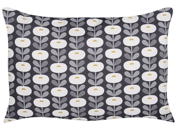 Set med 2 trädgårdskuddar Grå polyester Geometriskt mönster 40 x 60 cm Modern utomhusdekoration Vattenavvisande