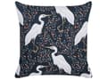 Miniatyrbild 5 av 8: Set med 2 trädgårdskuddar Svart polyester 45 x 45 Fågelmotiv Modern utomhusdekoration Vattenavvisande