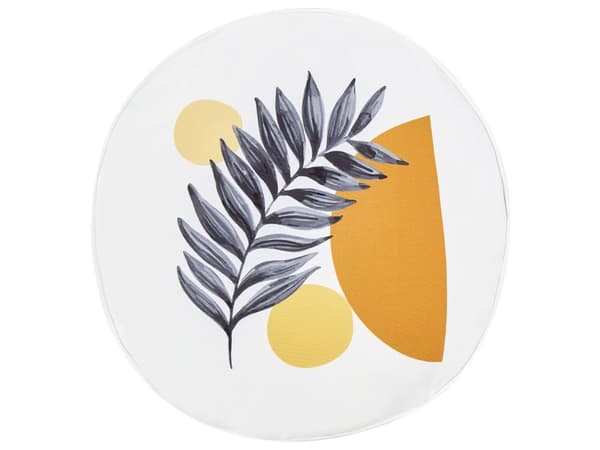 Set med 2 Trädgårdskuddar Grön Polyester Bladmönster ⌀ 40 cm Rund Modern Utomhus Uteplats Vattenavvisande