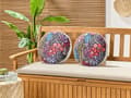 Miniatyrbilde 4 av 7: Sett med 2 Utendørsputer Flerfarget Polyester ⌀ 40 cm Rund Pute med Blomstertrykk Mønster Hage