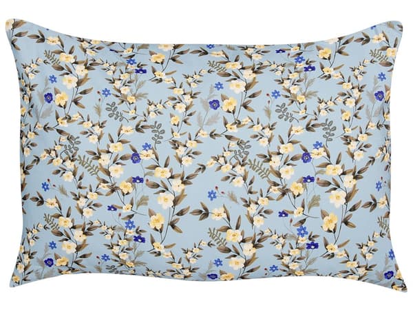 Sett med 2 stk. Utendørsputer Blå Polyester 40 x 60 cm Kvadratisk Blomsterprint Mønster Spredningspute Hage Terrasse